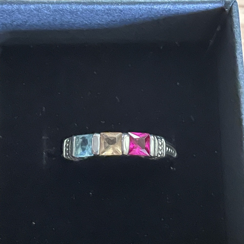 Elegant 925 Multi-Stone Silver Ring
